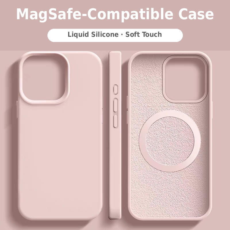 Soft-Touch Magnetic Case for iPhone Series – MagSafe Compatible with Full Camera & Drop Protection