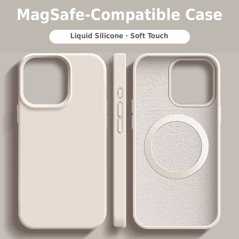 Soft-Touch Magnetic Case for iPhone Series – MagSafe Compatible with Full Camera & Drop Protection