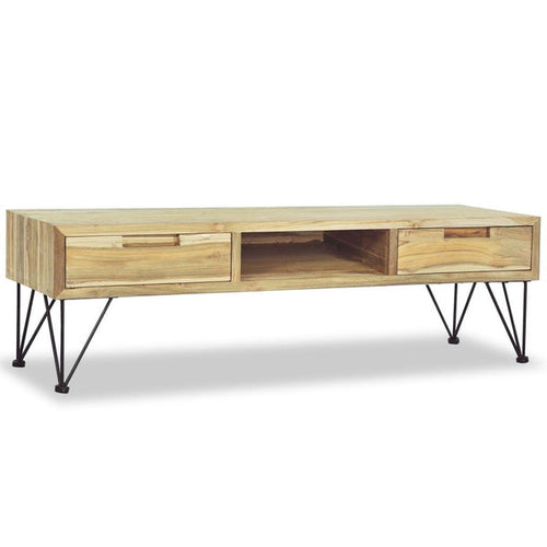 Solid Teak Wood TV Stand with Storage