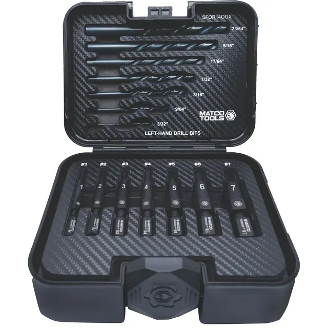 OPTI-GRIP EXTRACTOR SET WITH FOREIGN OBJECT REMOVAL PUSHER ROD, 14 PIECE