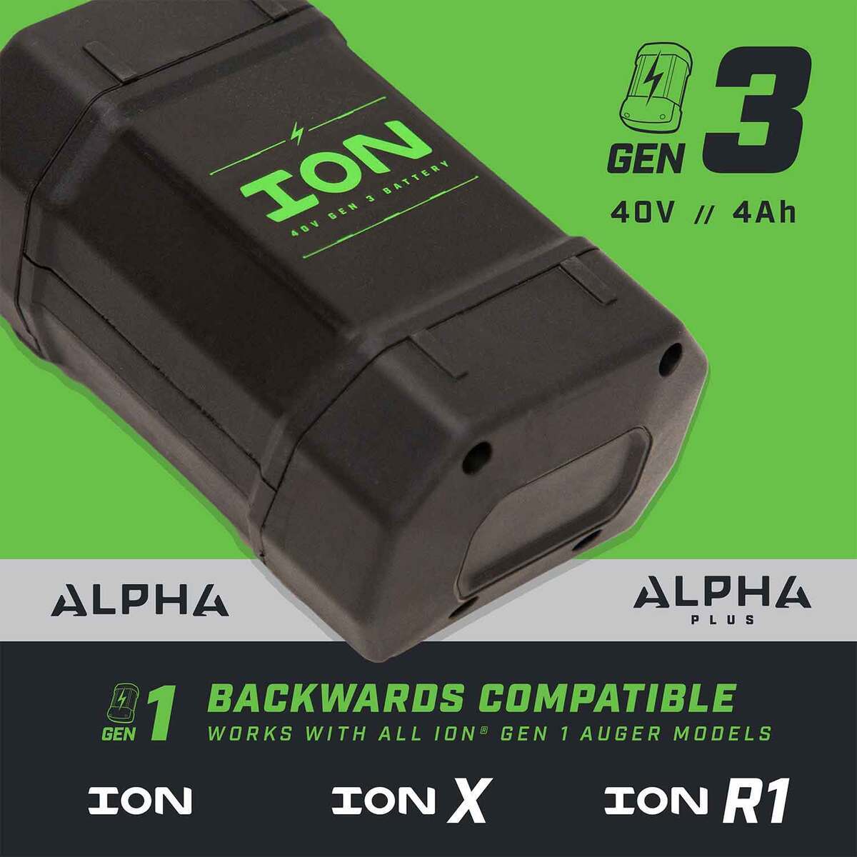 ION GEN3 Replacement Auger Battery - 4Ah, 40v