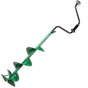 Sportsman's Warehouse Curved Blade Manual Ice Fishing Auger - Green, 8in