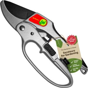 Ratchet Pruning Shears Gardening Tool – Anvil Pruner with Assisted Action – Ratcheting Pruners for with Heavy Duty, Nonstick Steel Blade – Garden Tools by The Gardener's Friend eBaydiy Tools
