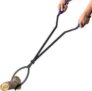 40in Heavy Duty Fire Tongs Firewood Grabber Tool with Scissor Shape Serrated, Log Claw Tongs for Bonfire Campfire Fire Pit Outdoor Indoor Log Grabber Rustproof Safely Moves Firewood eBaydiy Tools