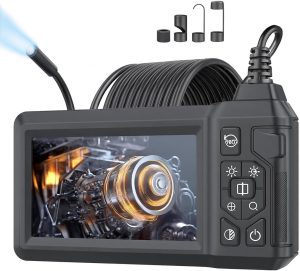 Endoscope Camera with Light, Borescope Camera with 4.3" IPS Screen, 1080P HD with 8 LED Lights, 16.4FT Semi-Rigid Cord Bore Scope,IP67 Waterproof Sewer Borescope,Gadgets for Men & Tools for Men eBaydiy Tools