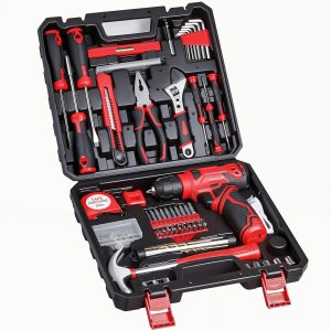 Tool Set - 8V Cordless Drill Set, 132 Piece Home Tool Set With Hand Drill, Tool Kit for Women & Men, Perfect for Homeowner, Diyer, Handyman eBaydiy Tools