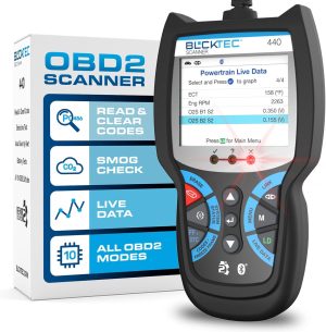 BLCKTEC 440 Bluetooth OBD2 Scanner Diagnostic Tool - Car Code Reader and Scanner for Car - Comes with Live Data - Battery/Charging System Test - Works for All OBD Compliant Cars 1996 & Newer eBaydiy Tools