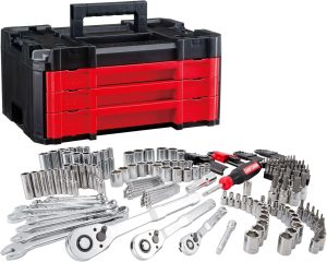 CRAFTSMAN 230 Pcs Mechanics Tool Set, Socket Wrench Set, Car Tool Kit with VERSASTACK Toolbox, SAE and Metric,1/4 in, 3/8 in, and 1/2 Drive, Short and Long Arm Hex Keys (CMMT45306) eBaydiy Tools
