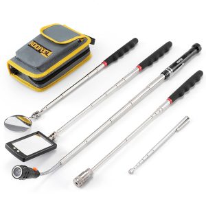 Telescoping Magnetic Pickup Tool Set, Inspection Mirror Telescoping, LED Flashlight, Cool Gadgets for Men, Stocking Stuffers, Gifts for Dad, Husband, Kids, Boyfriend, Magnet Stick (Yellow) eBaydiy Tools