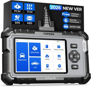OBD2 Scanner TOPDON AD500, Oil SAS Throttle TPMS BMS EPB Reset, Engine ABS SRS Transmission, Diagnostic Scan Tool, AutoVIN, Car Check Engine Code Reader with Battery Test, Lifetime Wi-Fi Free Update eBaydiy Tools