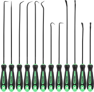 12-Piece Pick and Hook Tools Set, Pick Tool Set Car Auto Oil Seal/O-Ring Seal Gasket Pick Hooks Puller Remove, Long and Mini Pick Tool Set eBaydiy Tools
