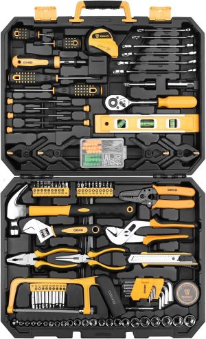 DEKOPRO 228 Piece Socket Wrench Auto Repair Tool Combination Package Mixed Tool Set Hand Tool Kit with Plastic Toolbox Storage Case eBaydiy Tools