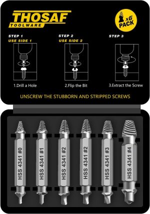 Gifts for Men,Damaged Screw Extractor Set,Fathers Day Gifts for Dad from Daughter Son,Mens Gifts for Dad,Husband,Stripped Screws Nuts & Bolts Drill Bit Tools for Easy Removal of Rusty Broken Screw eBaydiy Tools