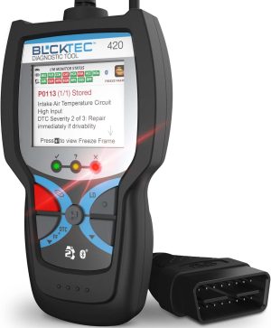 BLCKTEC 420 Bluetooth OBD2 Scanner Diagnostic Tool - Vehicle Code Reader for Car - Clears Check Engine Light - Comes with Premium OBD App On IOS & Android - Works For All Cars 1996 & Newer eBaydiy Tools