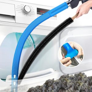 2 Pieces Dryer Vent Cleaner Kit Compatible with Most Vacuum Cleaner, Dryer Lint Brush and Vacuum Hose Attachment with Universal Connector, Quickly Lint Remover eBaydiy Tools