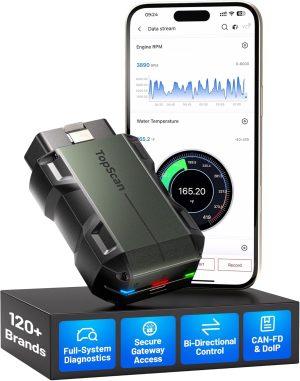 TOPDON Topscan Master OBD2 Scanner Bluetooth, 2026 Wireless Bidirectional Scan Tool, All System Diagnostic Tool for iOS & Android, 30+ Resets, FCA AutoAuth, CAN-FD/DoIP, Upgraded Version of TopScan eBaydiy Tools