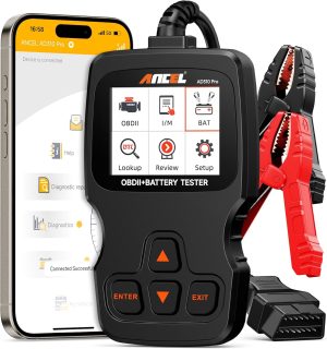 ANCEL AD310 Pro 2-in-1 OBD2 Scanner & Car Battery Tester, Diagnostic Tool with Bluetooth APP for iPhone & Android, Performance Test, Trip Analysis, Engine Health Self Check for All 1996+ Vehicles eBaydiy Tools