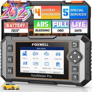 2026 FOXWELL NT614 Elite OBD2 Scanner with 5 Resets ABS Bleeding, SAS Calibration, Oil, EPB, Throttle, Upgrade of NT604 Code Reader Scan Tools, ABS SRS Engine Transmission Battery Test Car Scanner eBaydiy Tools