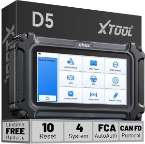 XTOOL D5 Car Code Reader and Reset Tool, Engine ABS SRS Transmission Car Diagnostic Tool with EPB Service, ABS Bleed, Throttle Relearn, Clear Check Engine Light Code Reader with 10 Resets, Free Update eBaydiy Tools