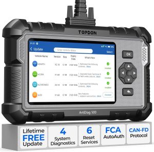 TOPDON AD500 OBD2 Scanner Car Code Reader Scan Tool, Engine ABS SRS Transmission Diagnostics Tool, Oil/Throttle/SAS/TPMS/BMS/EPB Reset Car Scanner, Free Upgrade for DIY eBaydiy Tools