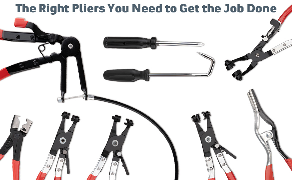 Long Reach Hose Clamp Pliers Set