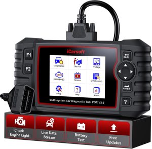 OBD2 Scanner Diagnostic Tool for Porsche/Cayenne, iCarsoft POR V2.0 Code Reader Battery Registration for Porsche, All System in-Depth Scan, with Oil Reset/SAS/EPB/BMS/ETC/DP/BLD/INJ, Battery Test eBaydiy Tools