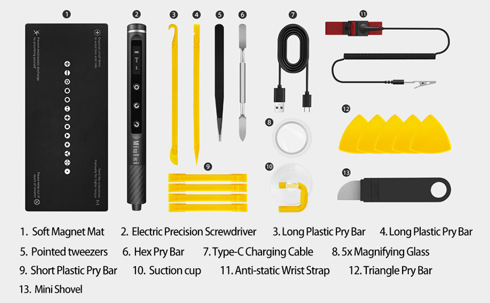 12 Types Tool + Mini Electric Screwdriver Handle