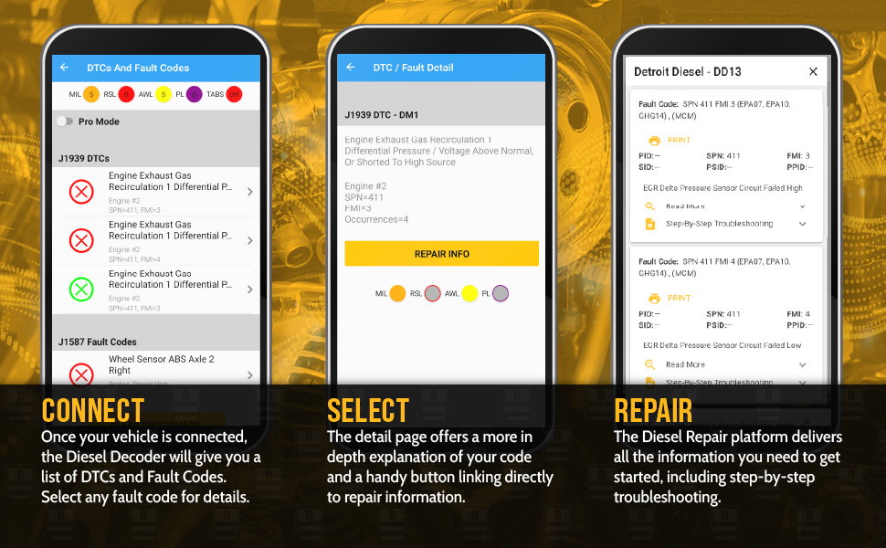 Diesel Decoder One Tap to Repair Information on Diesel Rpeair by Diesel Laptops