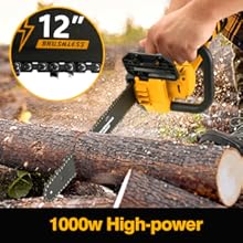 Brushless Electric Chainsaw 12&amp;#34; Cordless Tool Only for Dewalt 20V/60V Battery