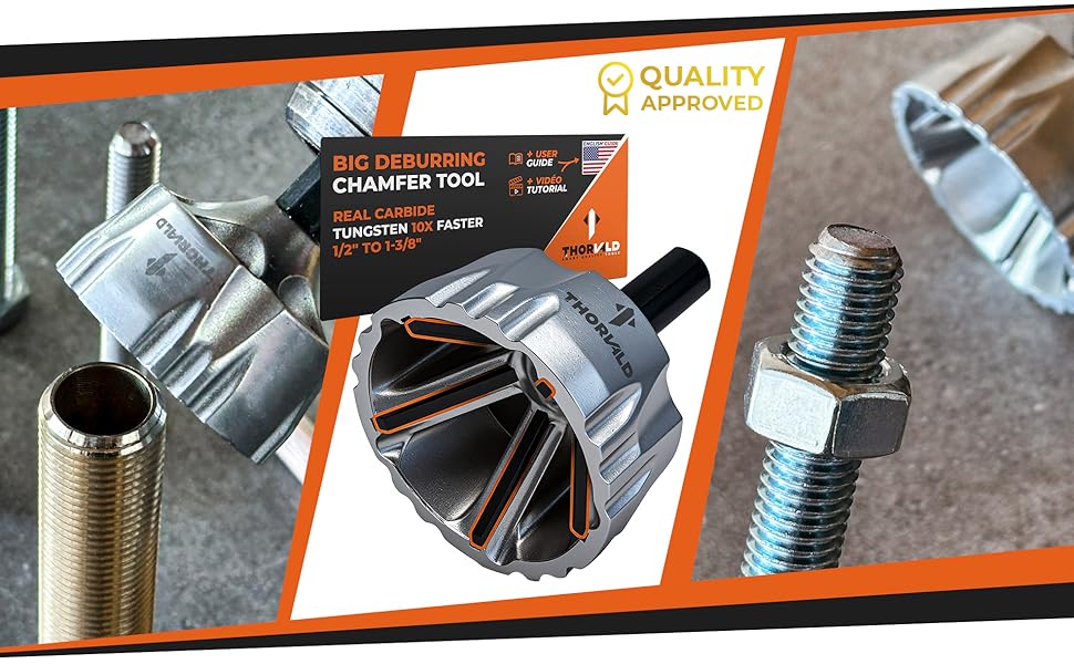 blade all thread bolt threaded rod deburr deburing chamfering metal debur set steel drill bit