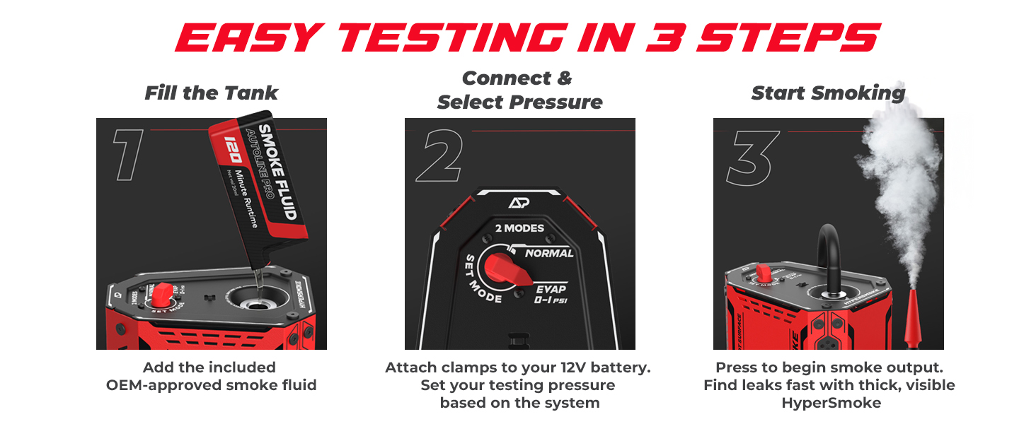 EVAP smoke leak detector auto tool for P0171 P0455 P0456 intake exhaust vacuum boost test DIY