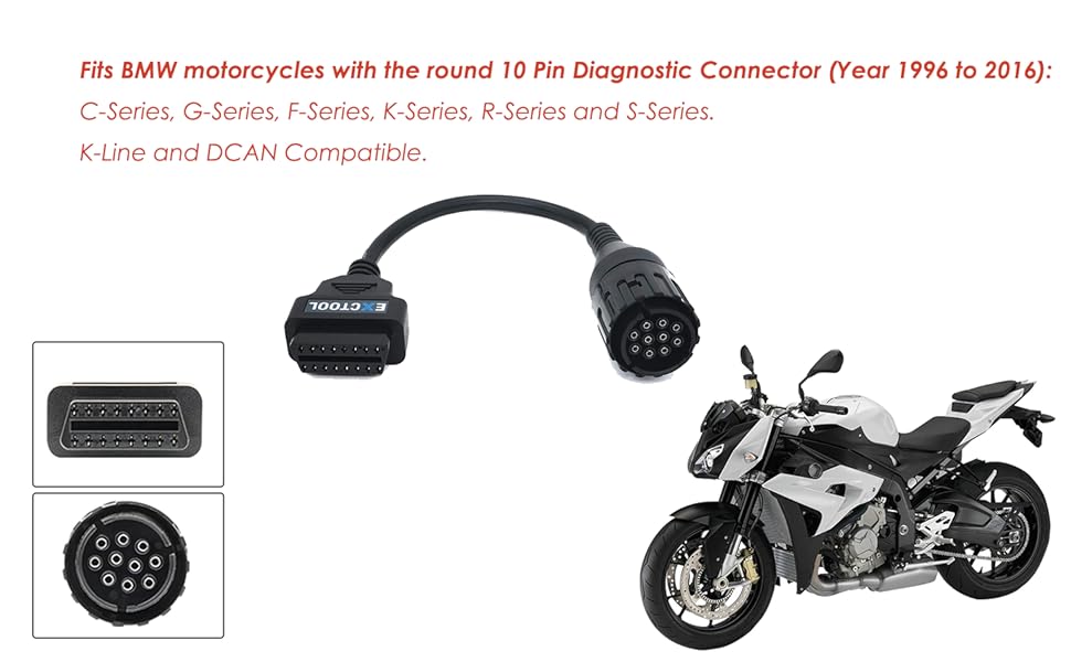 bmw motorbike adapter 10 pin diagnostic connector