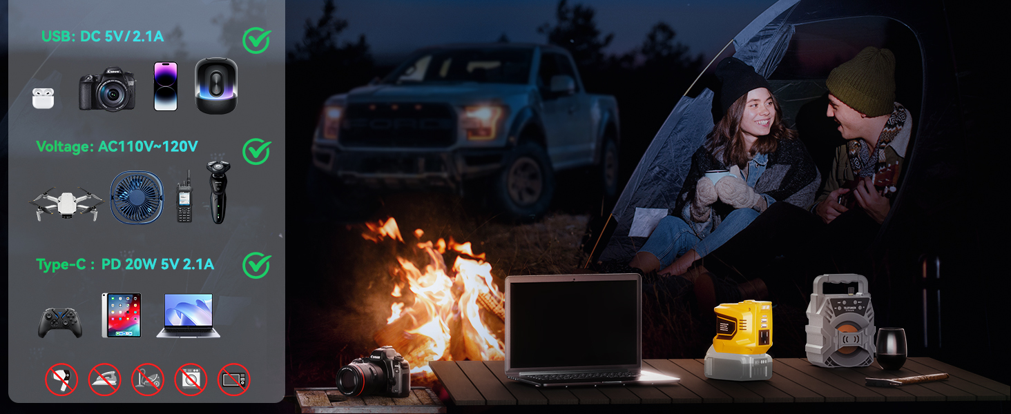 dewalt inverter 20v 110v outdoor power outlet portable power station portable station