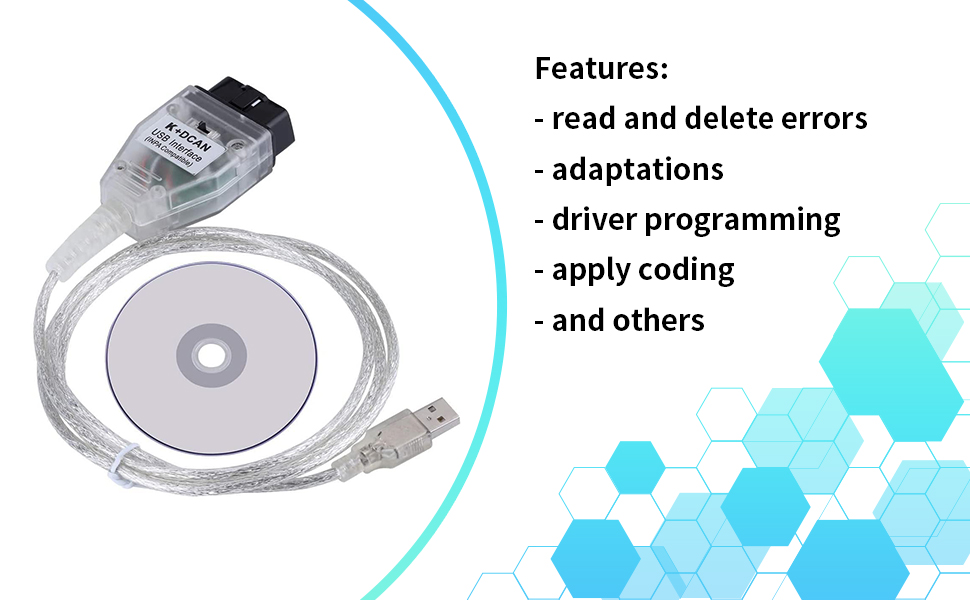INPA K+ CAN Ediabas Cable with Switch DCAN Interface Coding Support E serials Interface