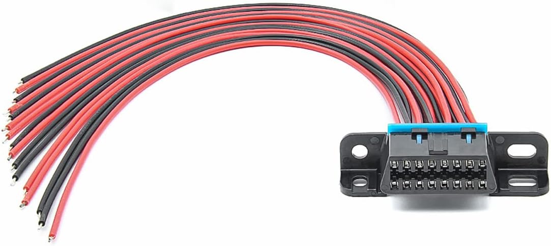 J1962F 16 Pin OBD2 Female Connector Extension Cable 12"/30cm OBD II Automotive Connector Dash Port Open Tinned Wire Harness Pigtail Cables for Car Diagnostic eBaydiy Tools