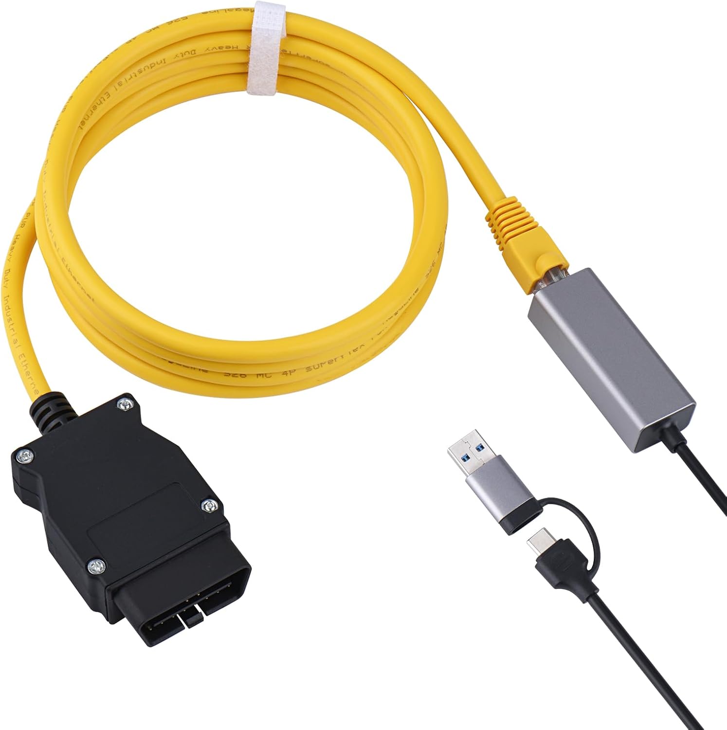 USB to OBD2 2 in 1 Phone to OBD2,ENET Rj45 Cable ethernet Connector Tools to OBD Interface Cable Coding F-Series 10/100Mbps High Speed,Plug and Play eBaydiy Tools