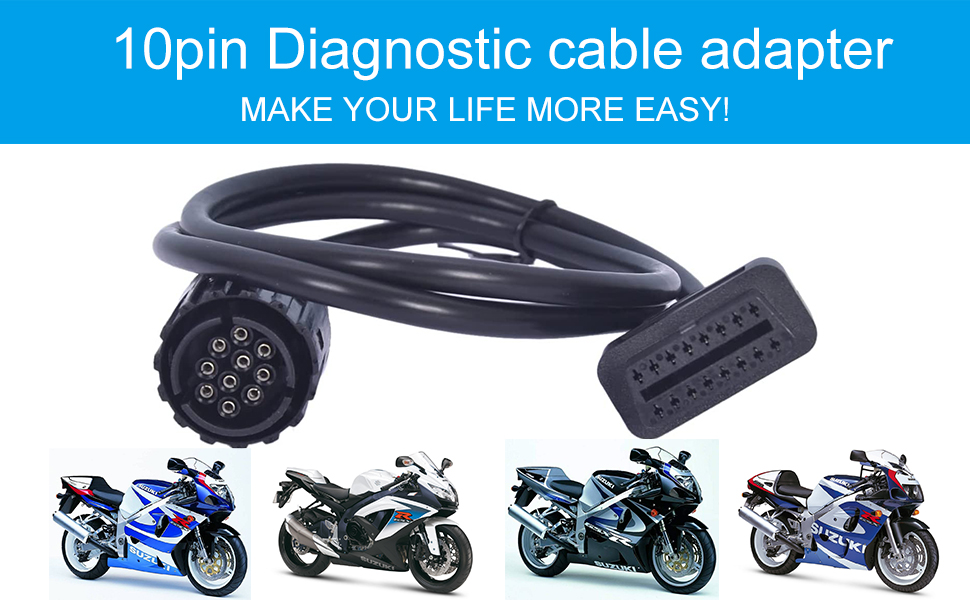 AntiBreak Motor 10pin OBD Cable Adapter for BMW Motorcycles 