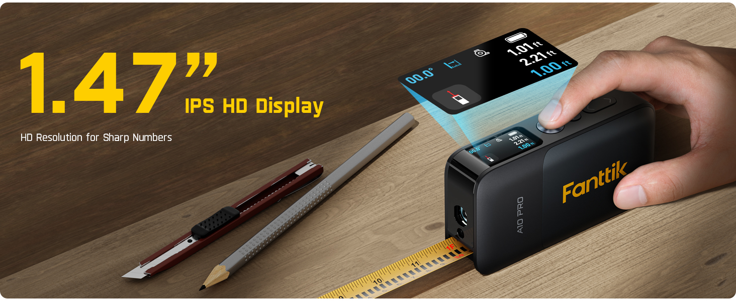 Fanttik A10 Pro 2-in-1 Digital Laser Tape Measure with HD IPS Color Display