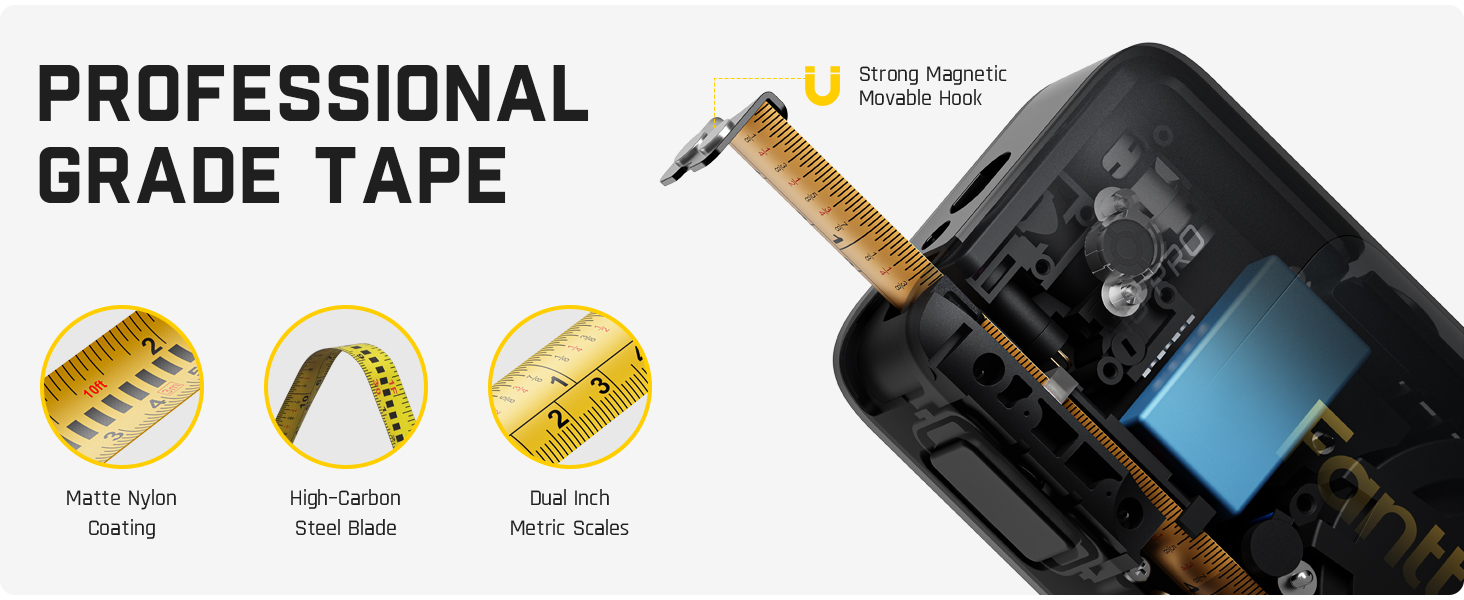 Fanttik A10 Pro 2-in-1 Digital Laser Tape Measure with HD lPS color Display