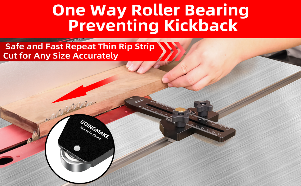 One way roller bearing for preventing kickback