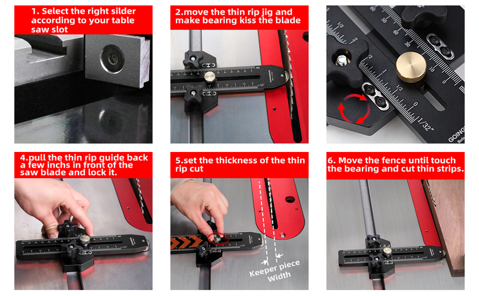 How to cut repeat thin rip strip easily with thin rip jig