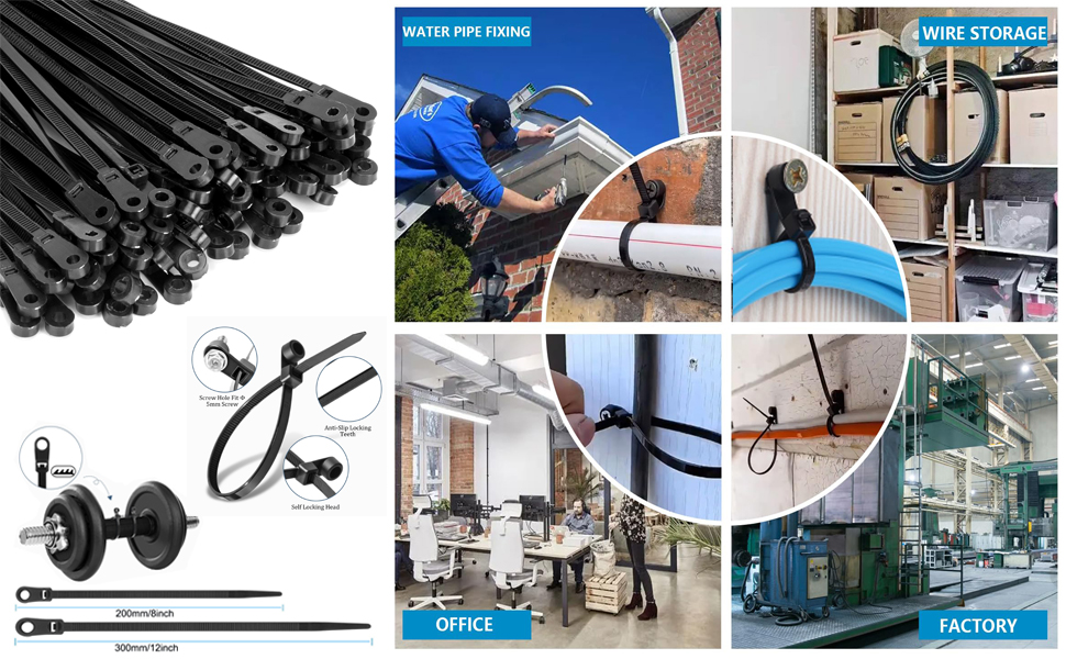 Features built-in screw hole mount for secure fastening to walls, panels, or other surfaces