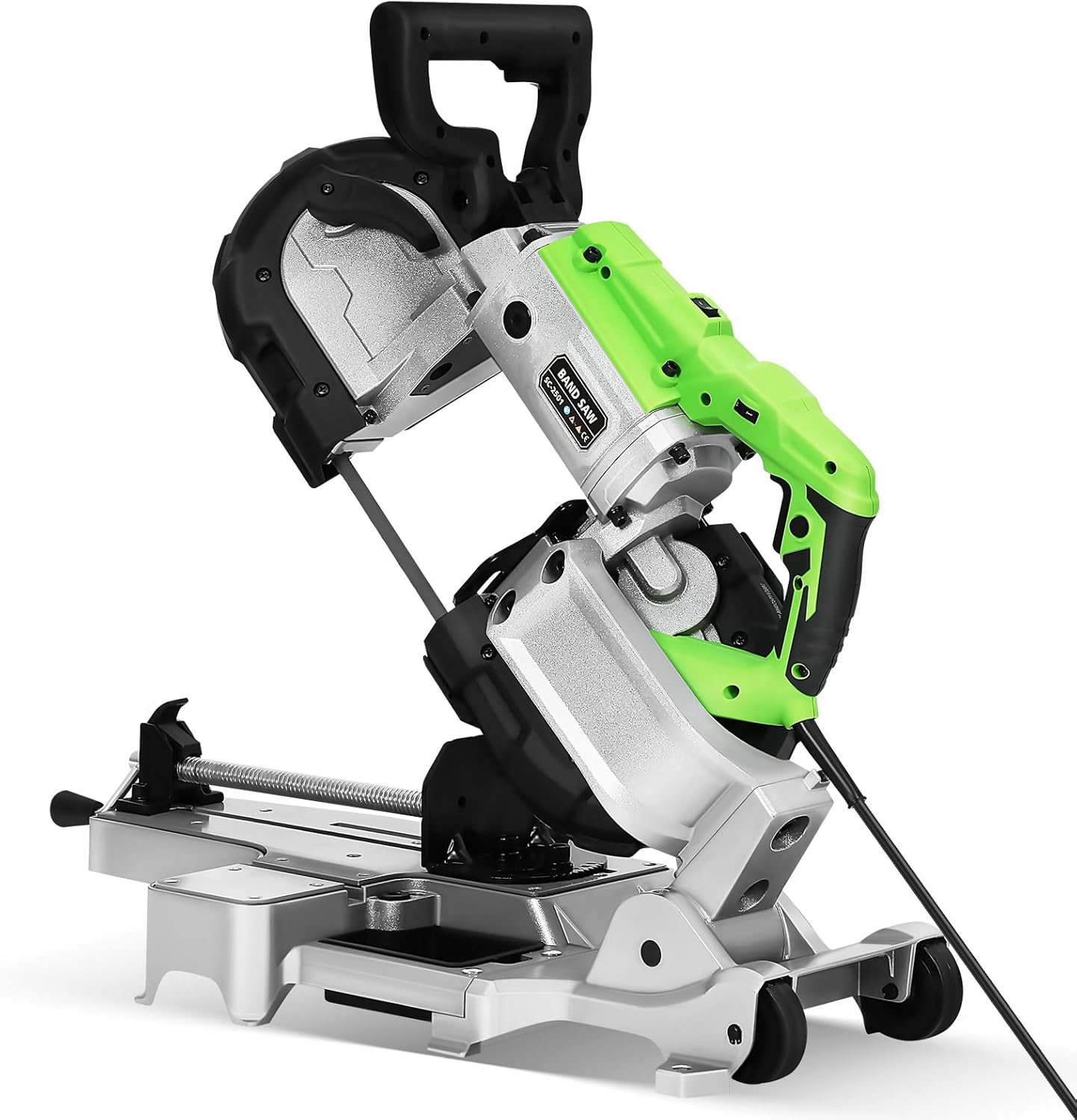 5'' Electric Band Saw: Metal Cutting Chop Saw with 6-Variable Speed, Removable Base and Led Light, Portable Bandsaw for Woodworking, 24 Teeth Multipurpose Woodworking Tool Us Plug