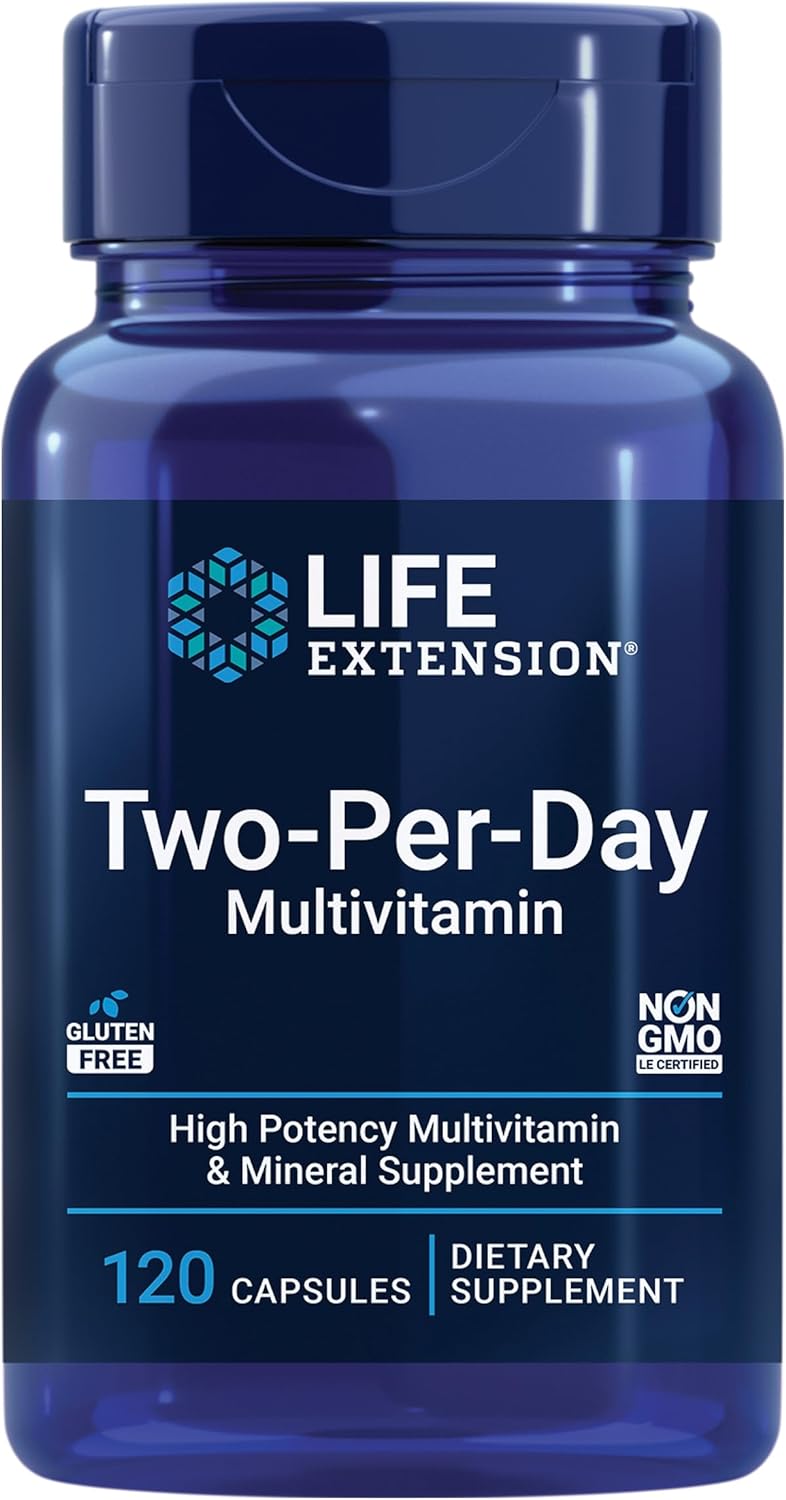 Life Extension Two-Per-Day Multivitamin, Vitamins B, C, D, zinc, Packed with Over 25 Vitamins, Minerals & extracts, Two-Month Supply, Non-GMO, Gluten-Free, 120 Capsules eBaydiy Tools