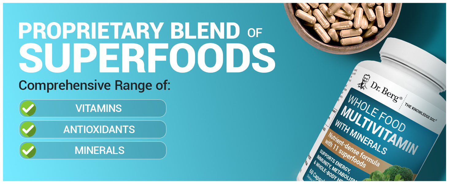 Dr. Berg Whole Food Multivitamin Premium A+ Content Multivitamin and Mineral Support
