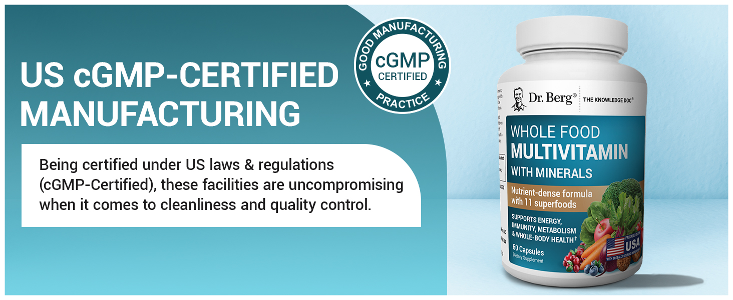 Dr. Berg Whole Food Multivitamin Premium A+ Content Multivitamin and Mineral Support