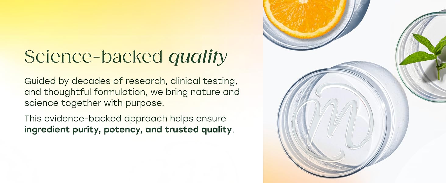 Science-backed quality ensures ingredient purity, potency, and trusted quality.