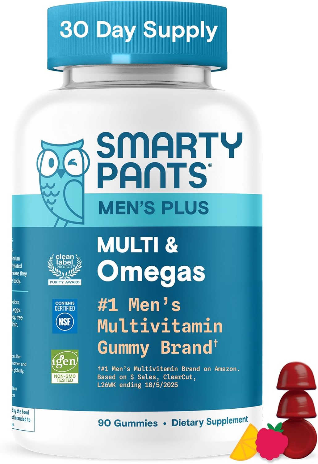 SmartyPants Men's Multivitamin Gummies, Omega 3 (DHA/EPA), Methylfolate, Vitamin D3, C, Vitamin B12, B6, Vitamin A, K, Zinc & Selenium, Gluten Free, 90 Count (30 Day Supply) eBaydiy Tools