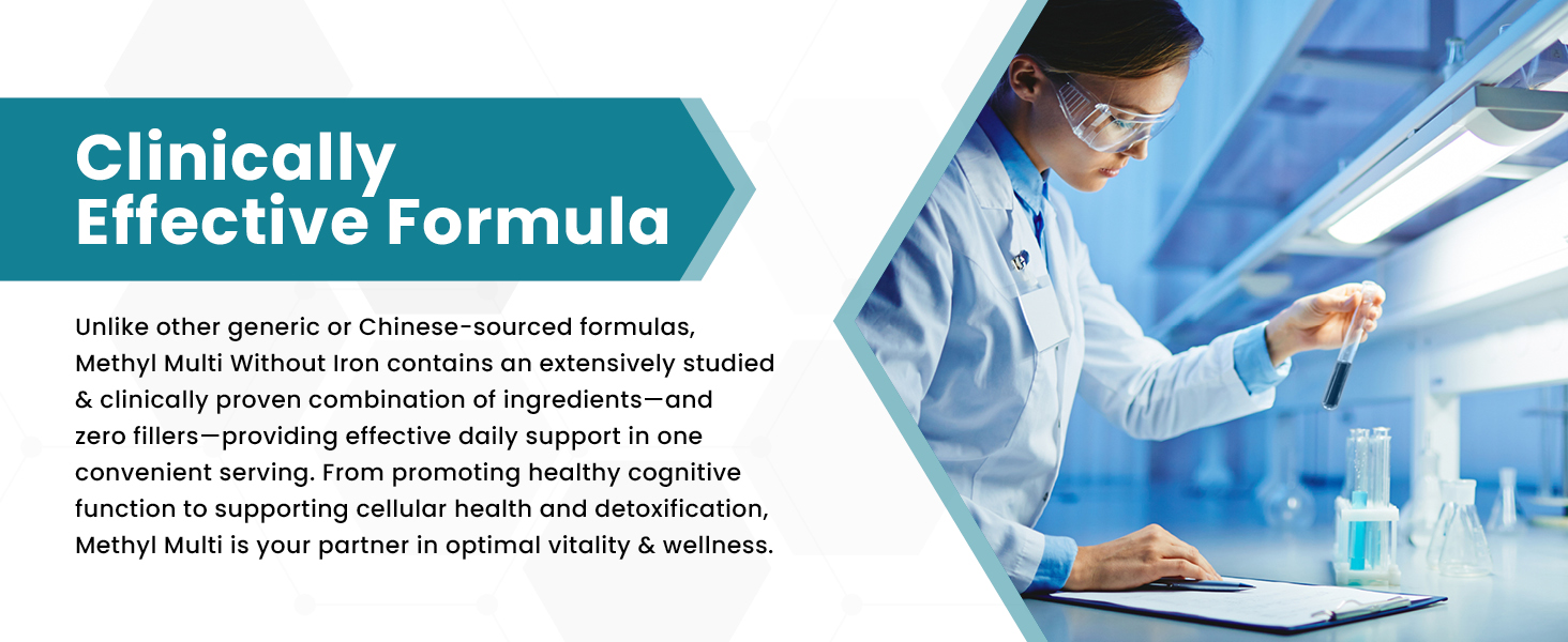 Methyl Multi contains effective ingredients in well-studied, patented forms for bioavailability
