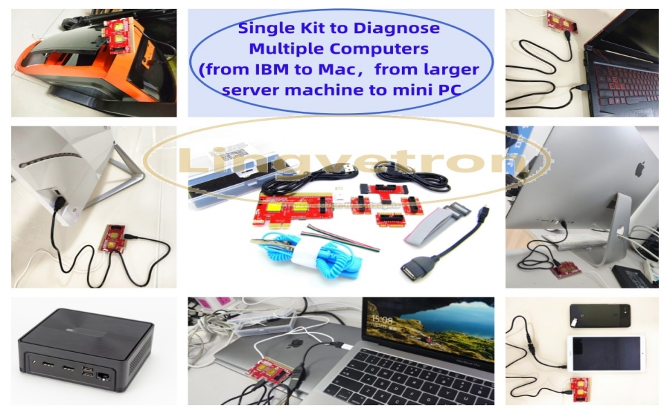 V8 Motherboard Tester Kit capable of diagnosing multiple different PCs